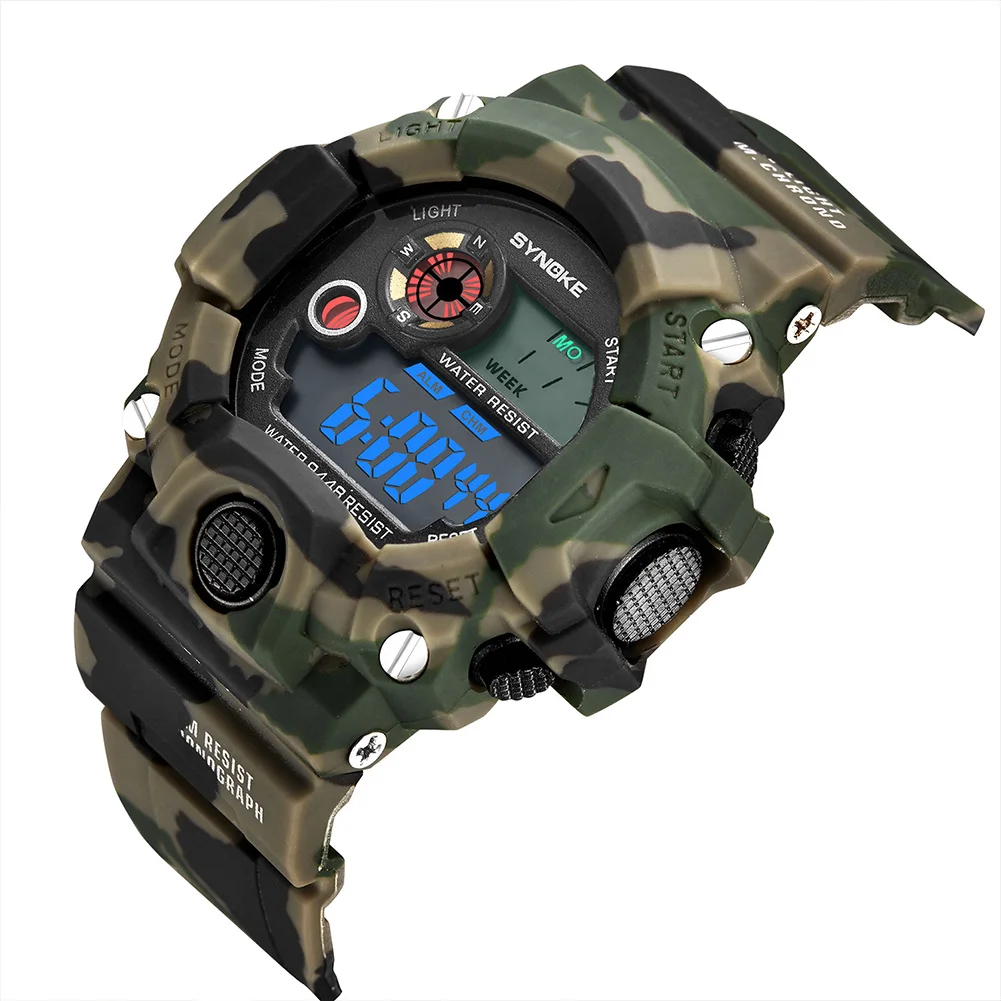 Men Women Electronic Watch Digital Military Watches Camouflage UV Casual Waterproof Multifunctional Wrist Watch Sport Fabala ABS