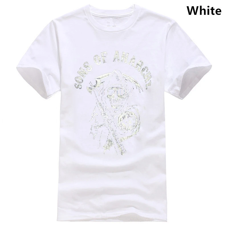 Мужская черная футболка с логотипом Sons Of Anarchy Reaper S-XXXL - Цвет: white