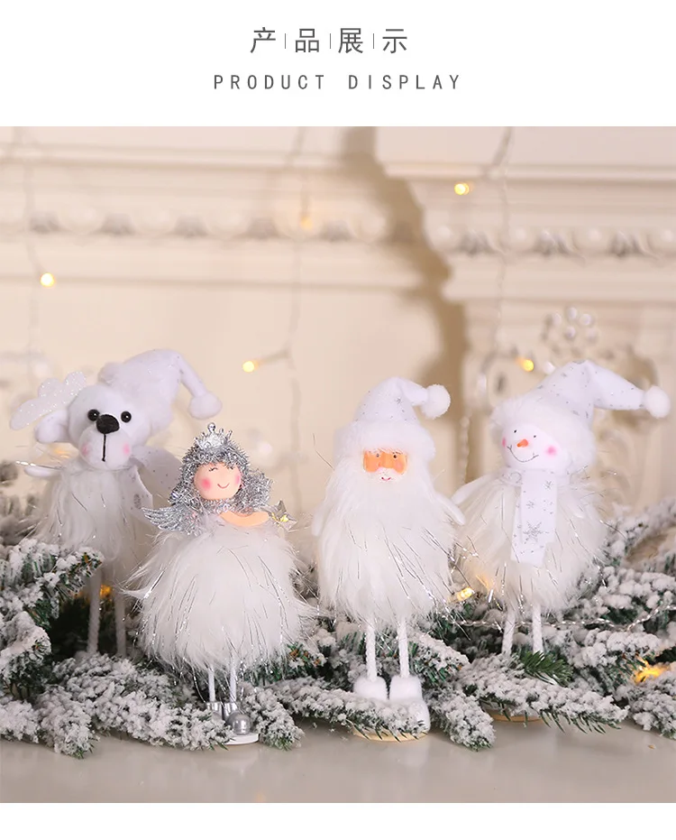Милая стоящая плюшевая кукла, украшения для рождественской вечеринки для домашнего стола, Санта Клаус, ангел, девочка, лось, снеговик, декор для рождественской елки