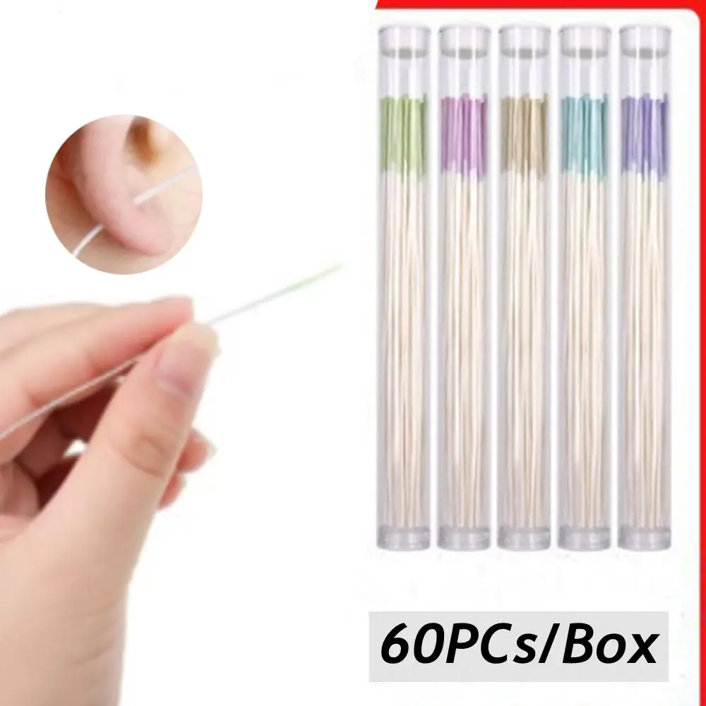 60pcs/bottle Pierced Ear Cleaning Paper Floss Ear Hole Aftercare Tools
