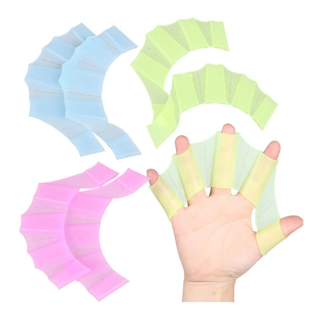 

2 Pcs Silicone Swim Gear Fins Hand Web Flippers Training Diving Gloves Swimming Webbed Gloves 3 Colors 3 Size Unisex Diving Fins