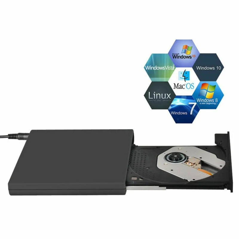 USB 2,0 Внешний DVD-RW CD-RW Пишущий привод для компьютера ноутбука