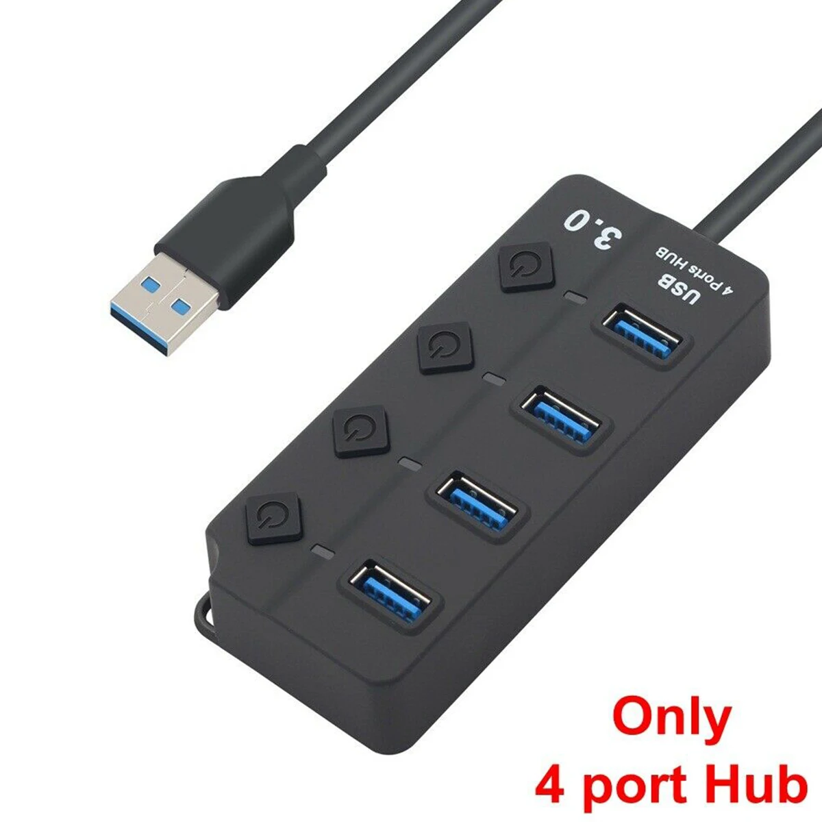 SOONHUA USB 3,0 концентратор разветвитель компактный 5Gbp/s Высокое Скорость вкл/выкл кнопка Мощность адаптер 4-Порты и разъёмы концентраторы USB для ПК