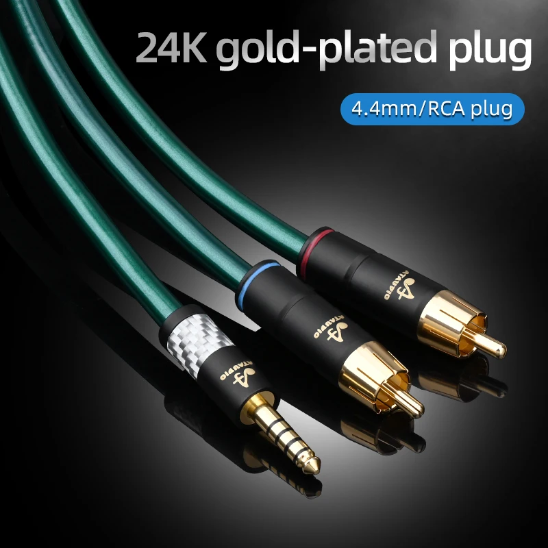 Amplificador de Potência do Cabo de Áudio Cabo Hifi Audio 4.4 mm a 2rca Occ Anti-ruído e Anti-interferência 4.4 Equilibrado a 2 - Image 6