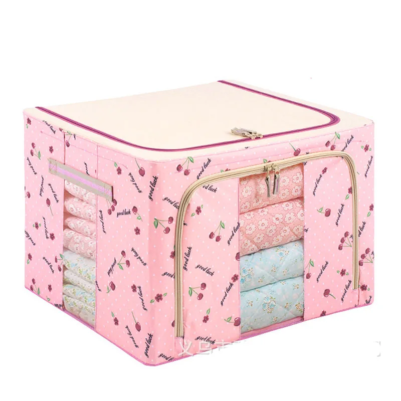 Folding Oxford Steel Frame Storage Box Clothing Quilt Waterproof Cloth Finishing Box Multi color