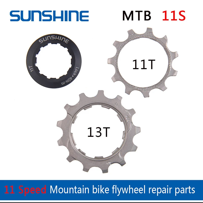 Bicycle Sprocket Gear Bicycle Cassette Bike Freewheel Bike Sprocket Bicycle Flywheel Pinion Repair Parts 11 Speed Bike Cassette 11T 12T 13T Bicycle Flywheel Locking Cover