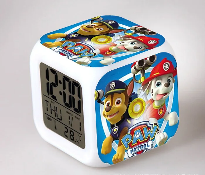 

LED Children Electronic Gift Alarm Clock Cartoon Creative Colorful Alarm Clock Paw Patrol Dog Patrol Alarm Clock