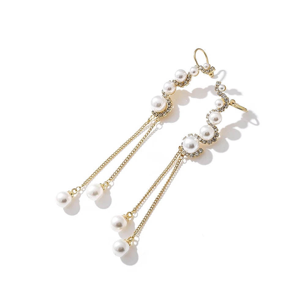 Mchic корейские Эффектные серьги золотого цвета, ювелирные изделия, изысканный искусственный жемчуг, длинные висячие серьги для женщин, праздничный подарок, бижутерия