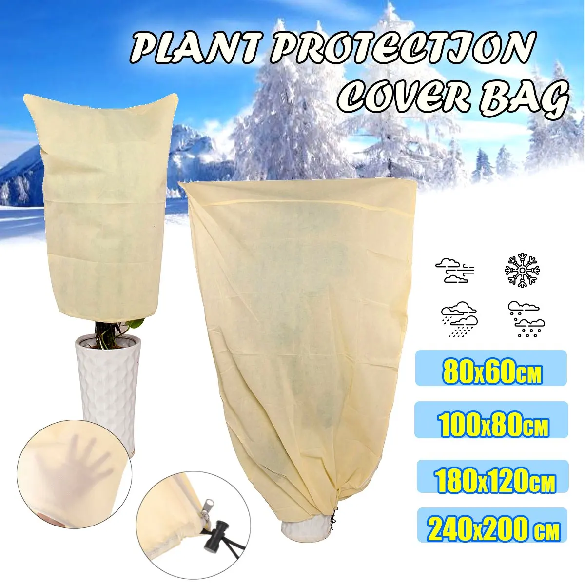 Outdoor Winter Garden Yard Shrub Potted Plant Anti Freeze Frost Protection Cover Bag Plant Cover Warm Cover Tree Shrub