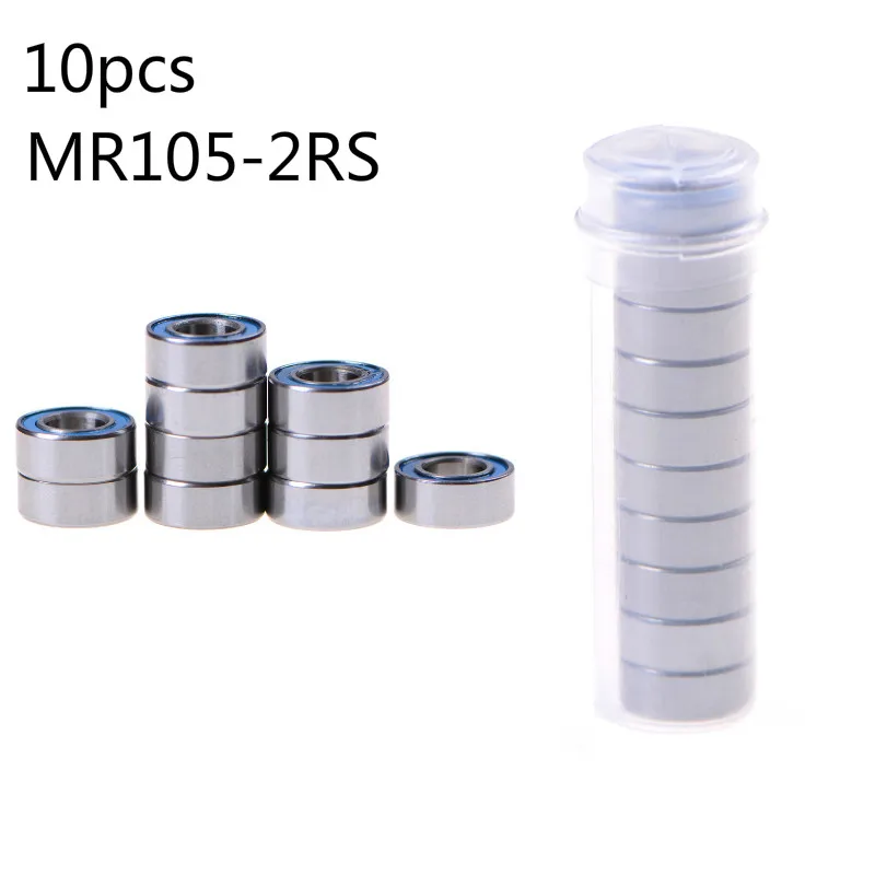 5PCS 5x10x4mm 5*10*4mm MR105-2RS Miniature Ball Bearings with blue Plastic Cover 