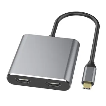 

Type C HDMI Adapter 4K USB C to Dual HDMI USB 3.0 PD Charge Port USB-C Converter Cable for MacBook for Samsung Galaxy S10/S9