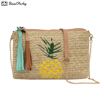 

Women Vintage Square Shoulder Messenger Bags Female Handmade Woven New Straw Bags Ladies Summer Tassel Rattan Beach Bag Handbags