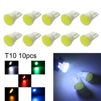 

t10 10pcs 1cob car Small lights Ambient Light White blue ice blue red pink purple green yellow License plate reading light