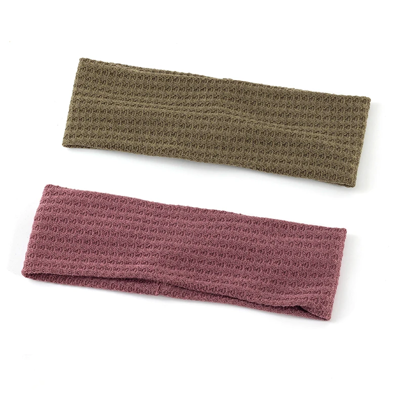 

Women Knitted Flat Hairband Soft Cotton Solid Color Girls Lady Hair Accessories Handmade High Quality Female Elastic Headband