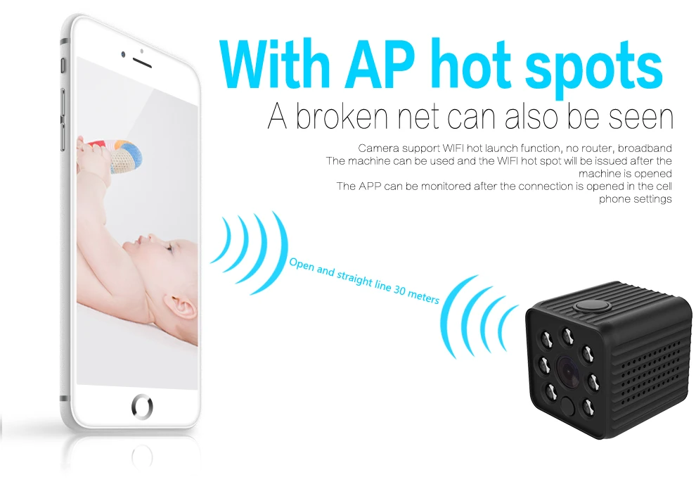 WiFi IP мини-камера P2P видео рекордер HD 1080P Портативная Поддержка удаленного просмотра маленькая беспроводная микро веб-камера 128G видеокамера
