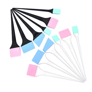 

6pcs/Set Hair Tint Dye Brush Hair Color Brush Professional Salon Highlight Comb Set Hairdressing Tool 2 Colors