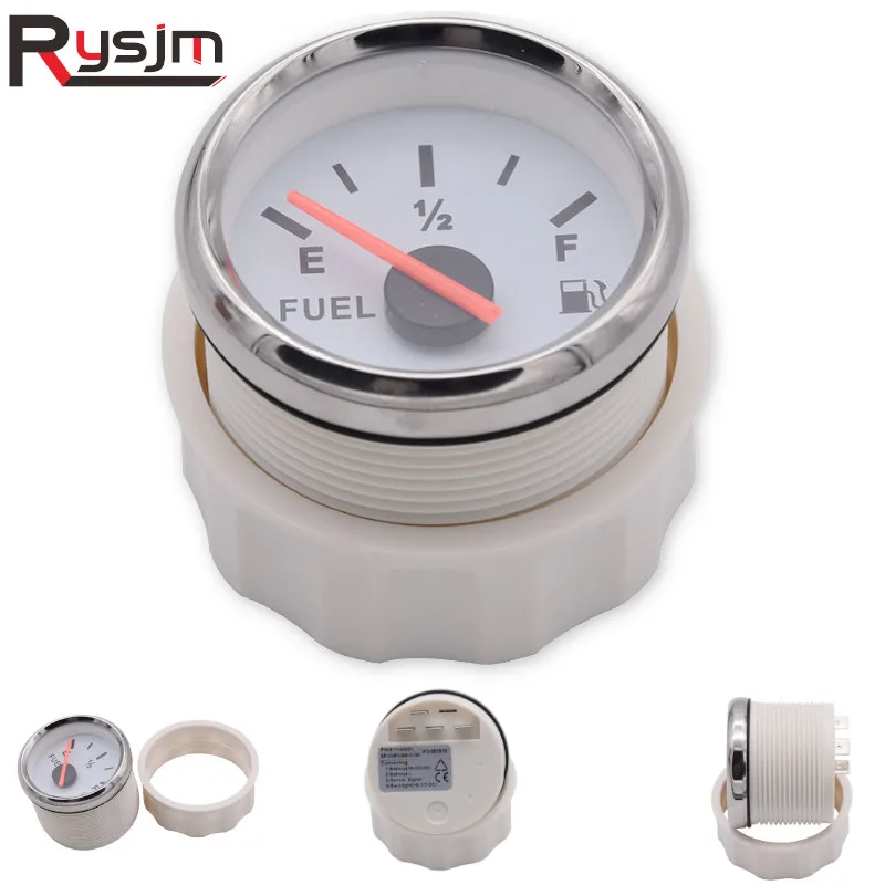 2 52mm Universal Car Fuel Level Gauge with Fuel Sensor LED Pointer Gauge