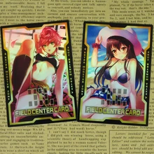 2 шт./компл. короткая футболка с героями из японского аниме «Стиль модные, пикантные девушка поле центр карты Yugioh пользовательские Orica Коллекционная подарочная карта