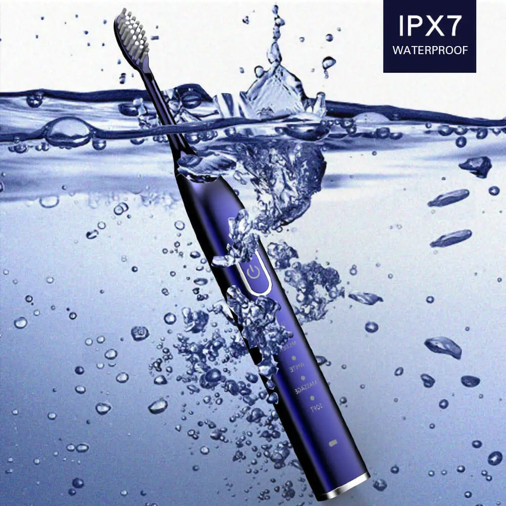 USB Rechargeable Ultrasonic Electric Toothbrush 5 Brush Heads 5 Modes 2 Vibrating Intensity 30S Reminder 2min Timer Waterproof USB Rechargeable Ultrasonic Electric Toothbrush 5 Brush Heads 5 Modes 2 Vibrating Intensity 30S Reminder 2min Timer Waterproof