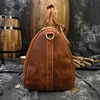 Men's Vintage Crazy horse leather travel duffel 18