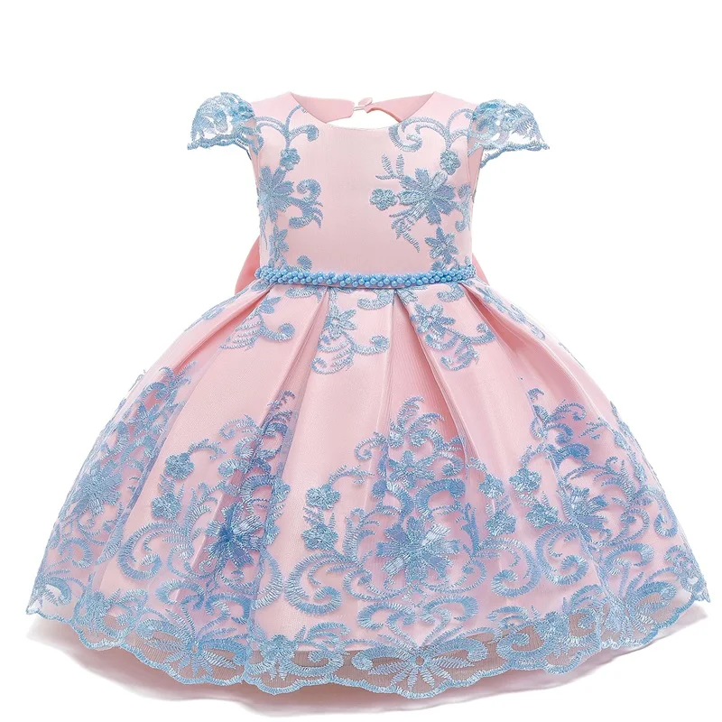 Платье для маленьких девочек кружевное бальное платье с бантом, платье принцессы на Год Вечерние платья-пачки платье для дня рождения для маленьких девочек платье для крещения новорожденных