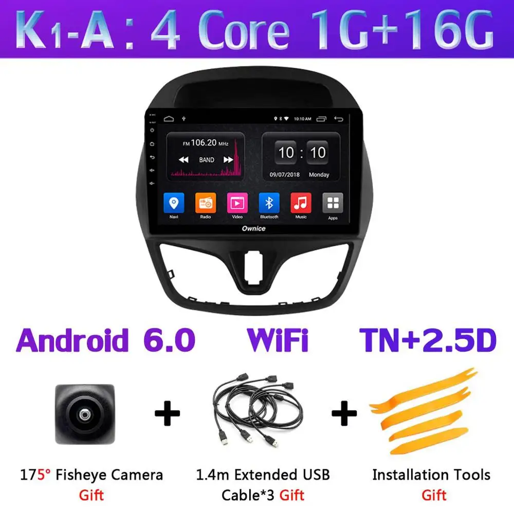 360°Pano ram ic Android 9,0 4G ram+ 64G rom gps Auto CarPlay SPDIF DSP Автомобильный плеер для Chevrolet Spark Beat Matiz- радио - Цвет: K1-A