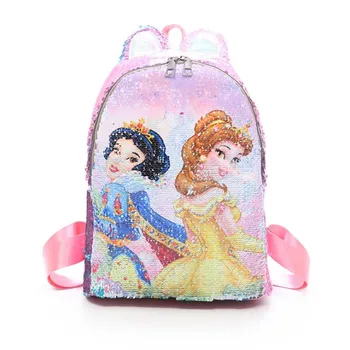 

New Fashion Sequins Backpack princess New Elsa handbag female Discoloration school backpack children's bag