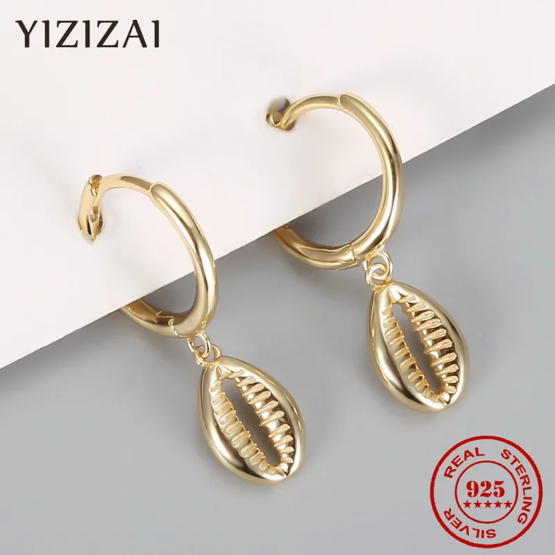 

YIZIZAI новые летние 925 стерлингового серебра INS Ocean серии оболочки серьги для женщин, высокое качество, оригинал, модное ювелирное изделие