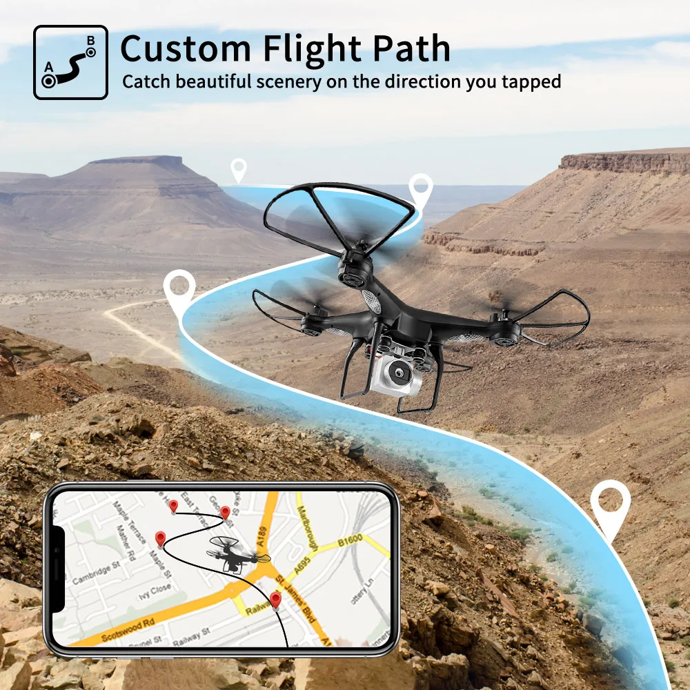 JJRC H68 RC Drone Quadcopter Drones with Camera HD 720P Wifi FPV Quadrocopter Altitude Hold Headless Mode Dron 20 Mins Fly Time