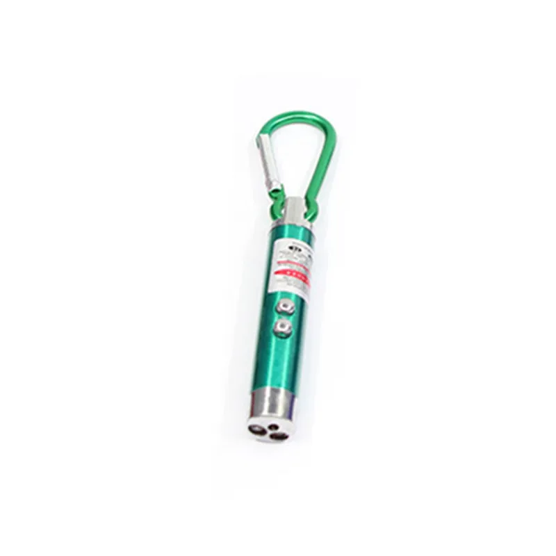 Крутая 2 в 1 красная лазерная указка ручка с белым светодиодный светильник шоу палка для игры Детская игрушка - Цвет: Green
