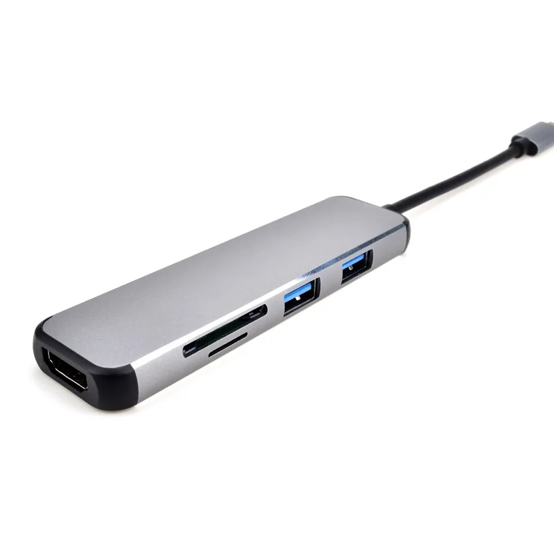

HDMI Patch Cord 4K 5-in-1hub Expansion Dock Mobile Phone Computer macboo K Hub Manufacturers Direct Selling