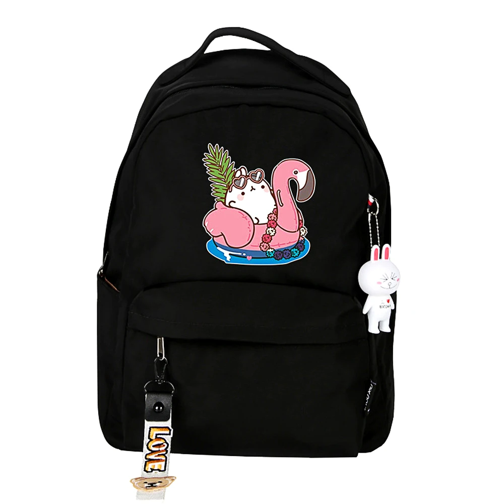 

Molang Cartoon Backpack Comics Anime Printed School Bags Rucksack Book Shoulder Crossbody Laptop Knapsack