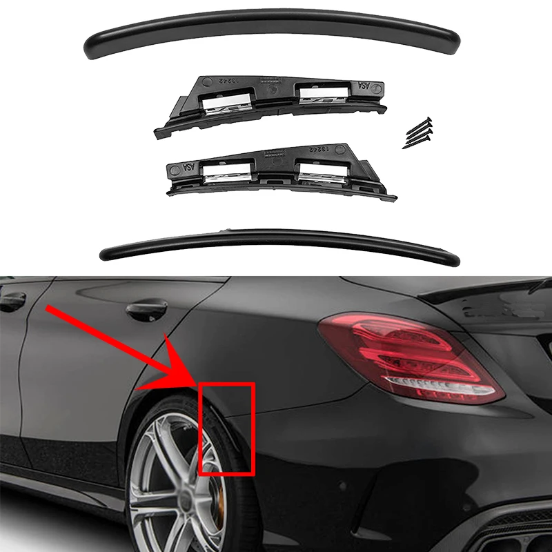 Car Rear Bumper Fender Flare Extension Wheel Eyebrow Lip For Mercedes