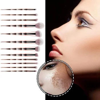 

12Pcs Diamond Makeup Brushes Set Powder Foundation Eye Shadow Blush Blending Cosmetics Beauty Make Up Brush Tool Kits