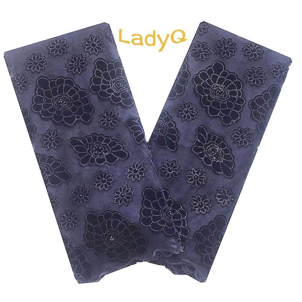 

Luxury African Lace Fabric Swiss Voile Lace High Quality Bridal Fabric 3d Lace Navy Blue Tulle Nigerian Gold Lace Fabrics 2020