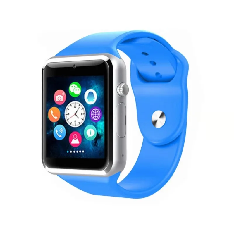 Blue Спортивные Наручные Часы Bluetooth A1 умные часы с поддержкой sim-карты, если камера, умные часы для мужчин и женщин, детей PK dz09 iwo 8 b57 - Цвет: Blue