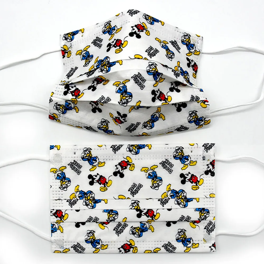 10/20/30/40/50/100Pcs Disney Disposable Child Mouth Mask Adult Cartoon Mickey Print Mask Kids 3Layer Filter Protective Face Mask
