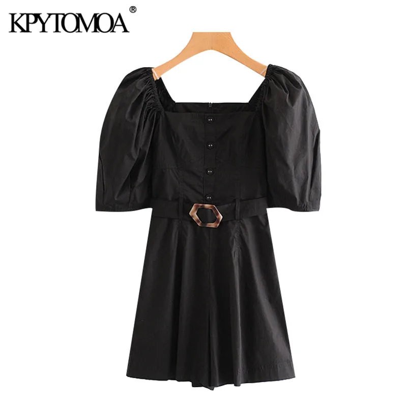 Женский короткий комбинезон с поясом KPYTOMOA винтажные комбинезоны боковыми