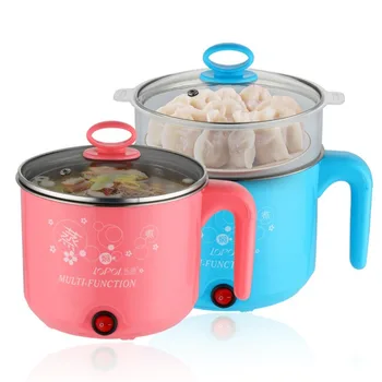 

Multifunctional electric cooker MINI heating pan Stainless Steel Hotpot noodles rice Steamer Steamed eggs Soup pot 1.8L