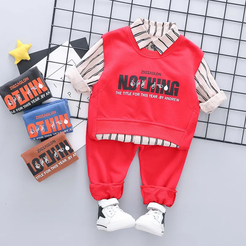 

2019 Child Suit Shirt Vest Three-piece Baby Suit In Children Autumn Vest Suit family matching outfits mother kids