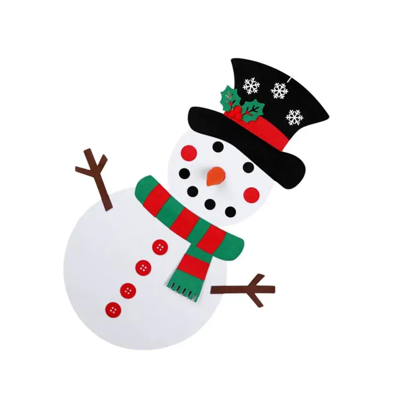 Lovely Xmas Gift for Kids Non-Woven Fabrics Felt Snowman Felt DIY Craft Funny Handcraft For Christmas Snowman Pendant Ornaments