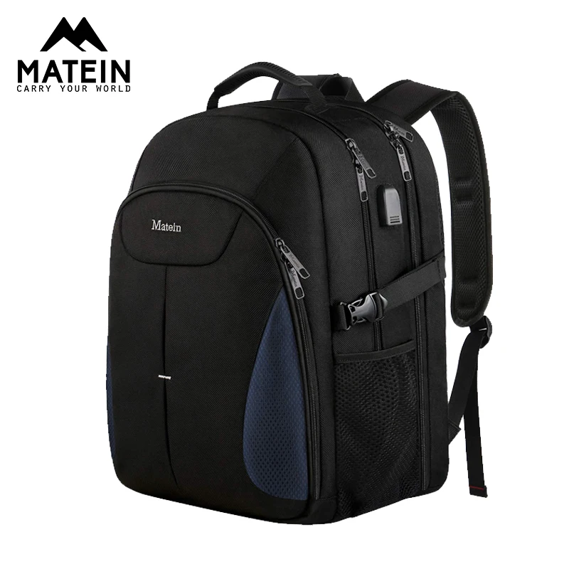 Matein рюкзак, женская школьная сумка для ноутбука, 17 дюймов, многофункциональная, водонепроницаемая, USB зарядка, порт, походная, дорожная сумка, мужской рюкзак в деловом стиле