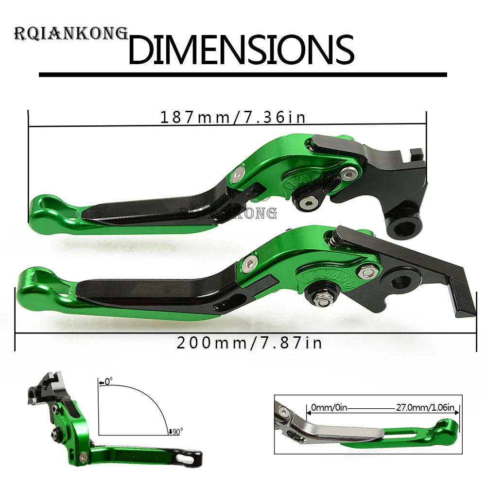 CNC Алюминий мотоциклов сцепные рычаги для KAWASAKI Z750 Z 750 2007-2012 2008 2009 2010 2011 Складной Выдвижная регулируемая