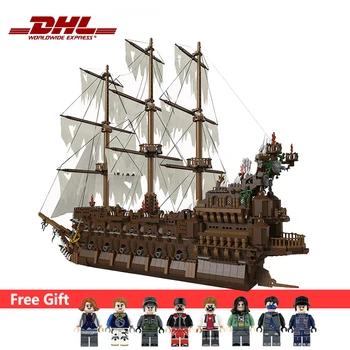

DHL 16016 16006 16009 16042 16002 3652Pcs Flying Ducthman Netherlands Pirate Ship Building Blocks Friends Bricks Children's Gift