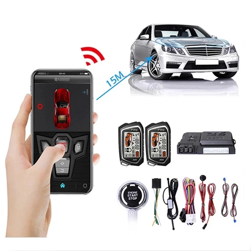 Keyless Entry Engine Start With Phone Remote Control Central Locking Smart  2-way Car Alarm With Autostart One Button Push Start - Keyless Start System  - AliExpress