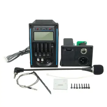 

Guitar Pickup 5-Band Acoustic Classic Wood Guitar Preamp EQ Equalizer Piezo Pickup Amplifier LCD Tuner HI-FI MIC Microphone
