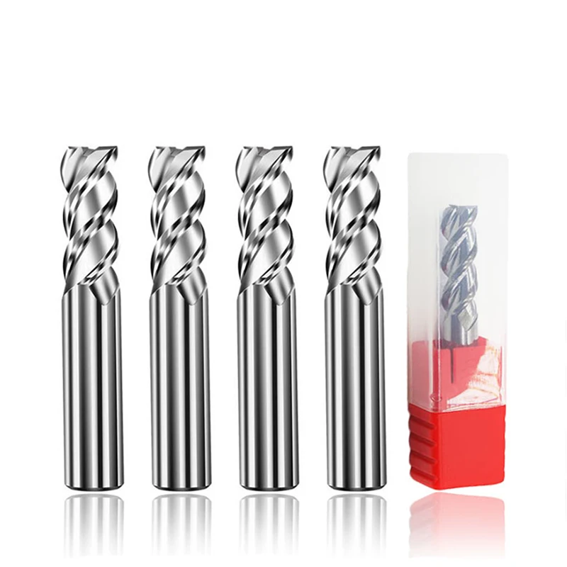 

3 Flute End Mill HRC55 CNC Router Bit HSS Drill Bit Tungsten Carbide 1-20mm For Aluminum Copper Engraving Tool Spiral End Mill