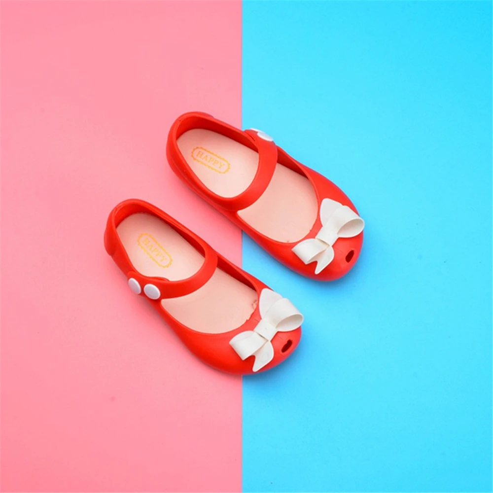 Baby Girl's Bow jelly shoes Casual Flats New Melissa Fashion Girl's Mini Sandals Korean Princess Beach Soft Slip-on Sandals boy sandals fashion Children's Shoes