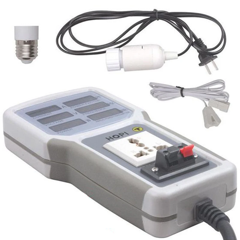 

HHO-Hp-9800 Handheld Power Meter Power Analyzer Led Metering Socket Measurable Current-Voltage Power Factor(Us Plug)