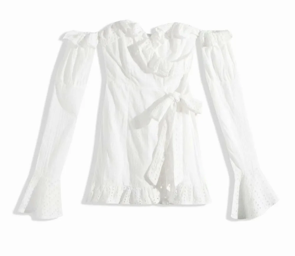 Сексуальное Белое Женское платье с открытыми плечами, винтажное Цветочное платье с вышивкой и длинным рукавом, хлопковое праздничное платье vestidos